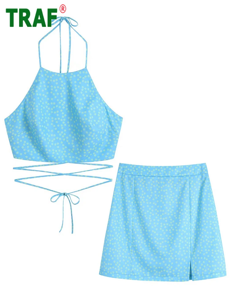 TRAF Polka Dot Crop Top Women Backless Halter Top Female Summer Cross Strap Beach Tops Women 2022 Fashion Streetwear Ladies Tops
TRAF Polka Dot Crop Top Women Backless Halter Top Female Summer Cross Strap Beach Tops Women 2022 Fashion Streetwear Ladies Tops