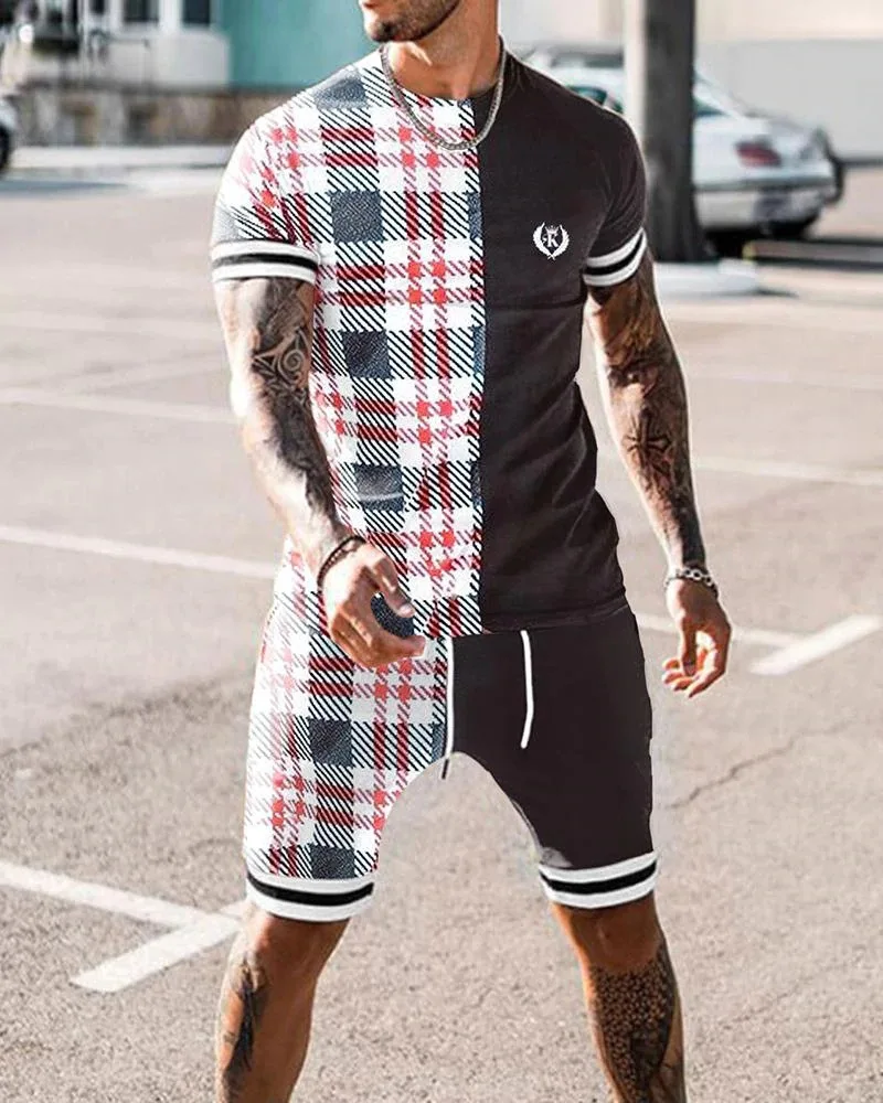 Summer Men's Suit King K Graphic T-shirt Shorts 2-piece Set Fashion Sportswear Outfit Casual Short Sleeve Summer Clothes for Men
Summer Men's Suit King K Graphic T-shirt Shorts 2-piece Set Fashion Sportswear Outfit Casual Short Sleeve Summer Clothes for Men