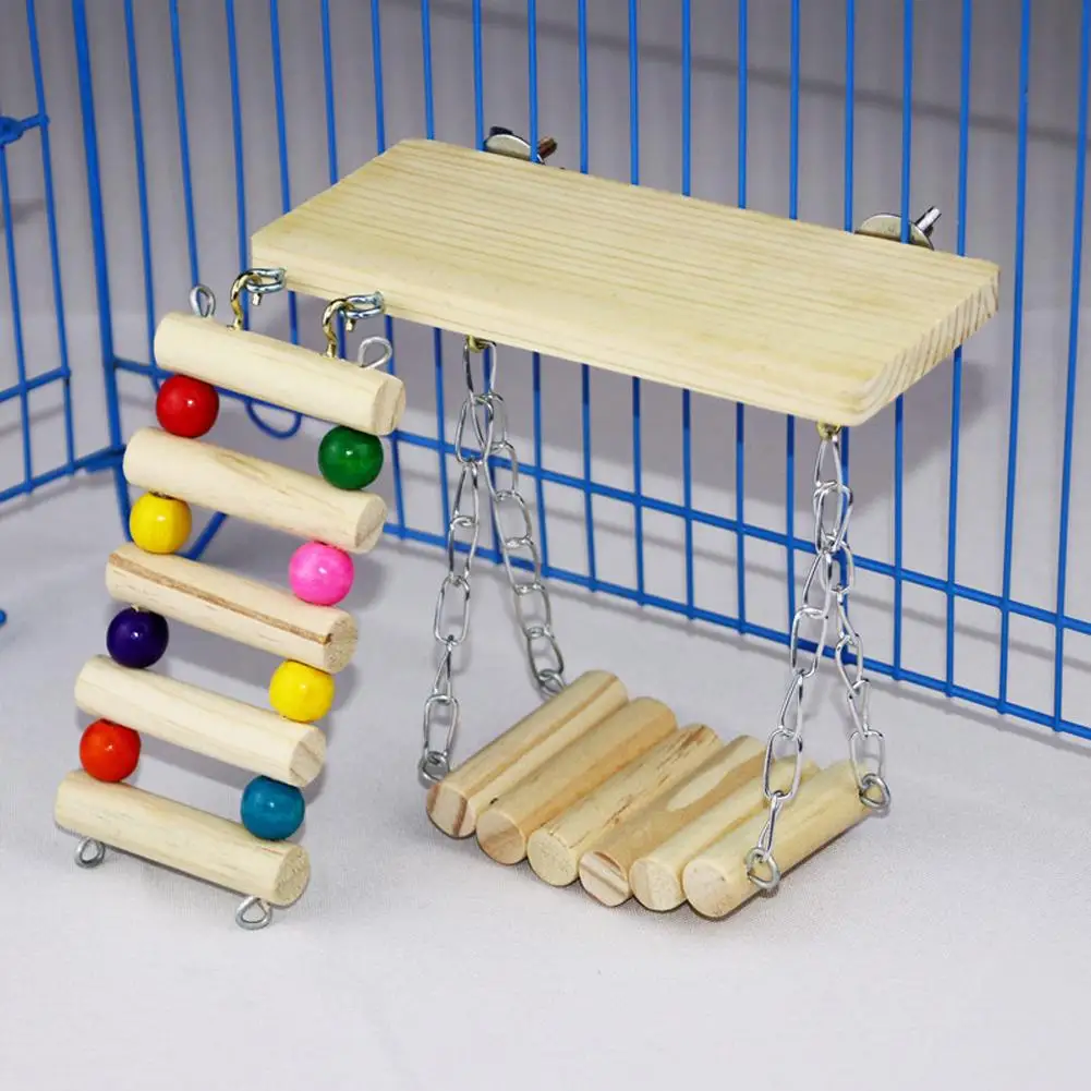 NEW 3pcs Parrot Wooden Climbing Ladder Swing Perch Stand Set Bird Cage Accessories For Chinchilla Squirrel Guinea Pig
NEW 3pcs Parrot Wooden Climbing Ladder Swing Perch Stand Set Bird Cage Accessories For Chinchilla Squirrel Guinea Pig