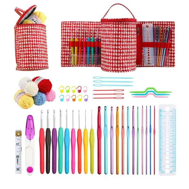 Crochet Kit For Beginners Ergonomic Crochet Hook Case Crochet Tools Crochet Hook Set With Storage Case For Women For DIY
Crochet Kit For Beginners Ergonomic Crochet Hook Case Crochet Tools Crochet Hook Set With Storage Case For Women For DIY