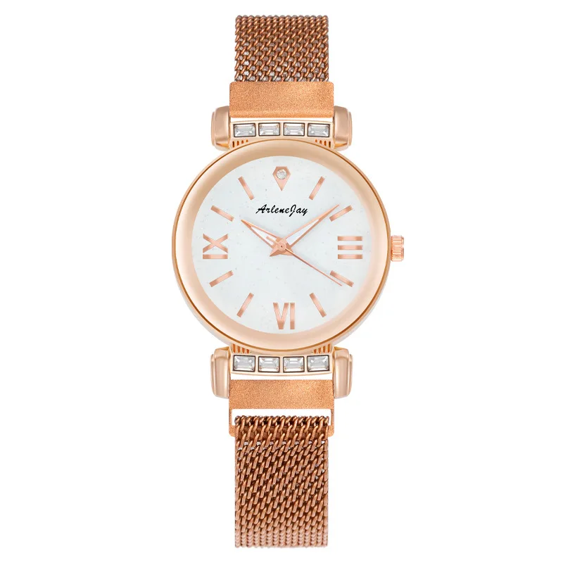 Retro Round Quartz Frosted Rhinestone Dial Casual Watches Stainless Net Strap Fashionable Clock Waterproof Wristwatch for Women
Retro Round Quartz Frosted Rhinestone Dial Casual Watches Stainless Net Strap Fashionable Clock Waterproof Wristwatch for Women
