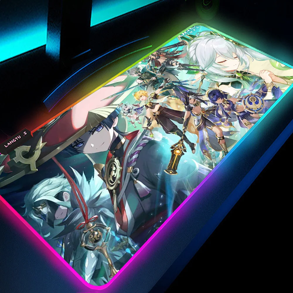 Backlit LED Mousepad Genshin Impact Internet Cafe Magic Atmosphere Light Luminous Mouse Pads Non-slip RGB Mouse Mat Gaming Pad
Backlit LED Mousepad Genshin Impact Internet Cafe Magic Atmosphere Light Luminous Mouse Pads Non-slip RGB Mouse Mat Gaming Pad
