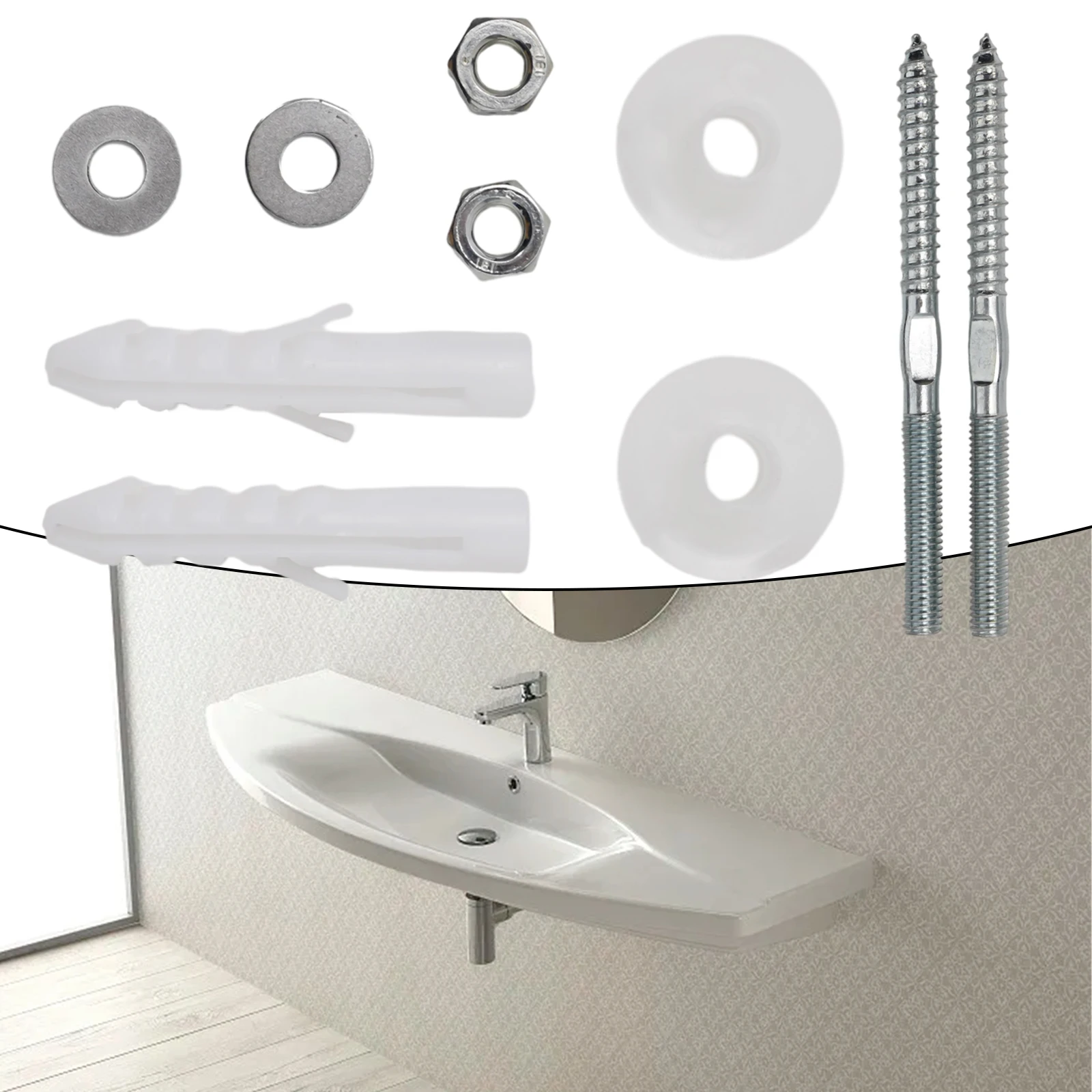 Fixing Screw Set Basin Screw Bathroom Home 1 Set Basin Iron Silver Wall Mounted Washbasin Installation Brand New
Fixing Screw Set Basin Screw Bathroom Home 1 Set Basin Iron Silver Wall Mounted Washbasin Installation Brand New