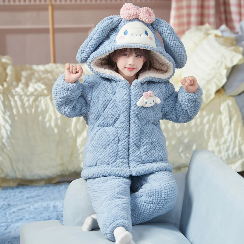 Kawaii Sanrio Pajamas Cinnamoroll Kuromi Cartoon Cute Winter Flannel Three Layer Thickening Keep Warm Thickening Girls Gifts
Kawaii Sanrio Pajamas Cinnamoroll Kuromi Cartoon Cute Winter Flannel Three Layer Thickening Keep Warm Thickening Girls Gifts