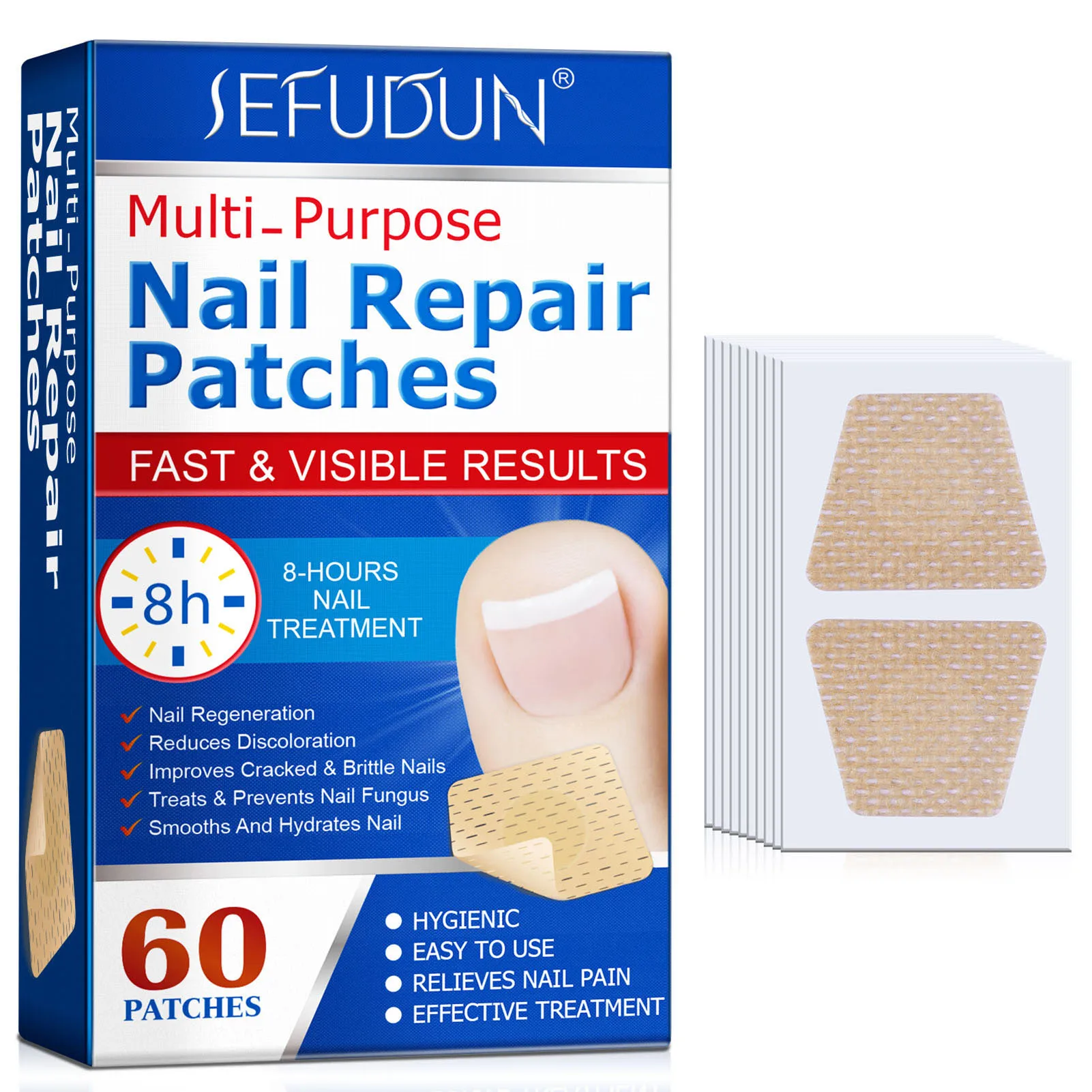 60pcs Nail Repair Treatment Patches Extra Strength Nail Repair Strips Restores Appearance of Discolored or Damaged Nails
60pcs Nail Repair Treatment Patches Extra Strength Nail Repair Strips Restores Appearance of Discolored or Damaged Nails