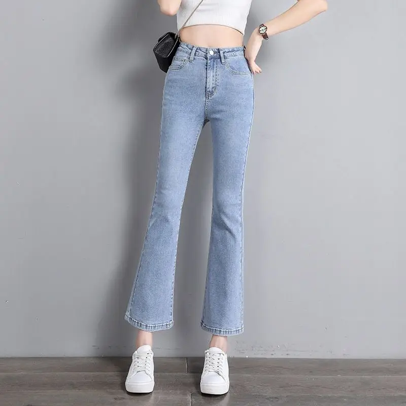 Spring New High Waist Slim Black Micro Flared Jeans Solid Color Versatile Pants Casual Fashion Women Clothing
Spring New High Waist Slim Black Micro Flared Jeans Solid Color Versatile Pants Casual Fashion Women Clothing