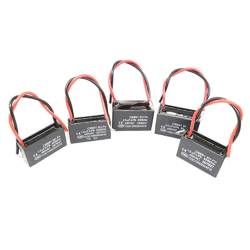 CBB61 450V 0.8uF 1uf 2.7UF 3.5Uf 4UF 6UF 7UF 10UF 12UF 14UF 16UF 20UF Terminal Ceiling Fan Motor Running Rectangle Capacitor
CBB61 450V 0.8uF 1uf 2.7UF 3.5Uf 4UF 6UF 7UF 10UF 12UF 14UF 16UF 20UF Terminal Ceiling Fan Motor Running Rectangle Capacitor