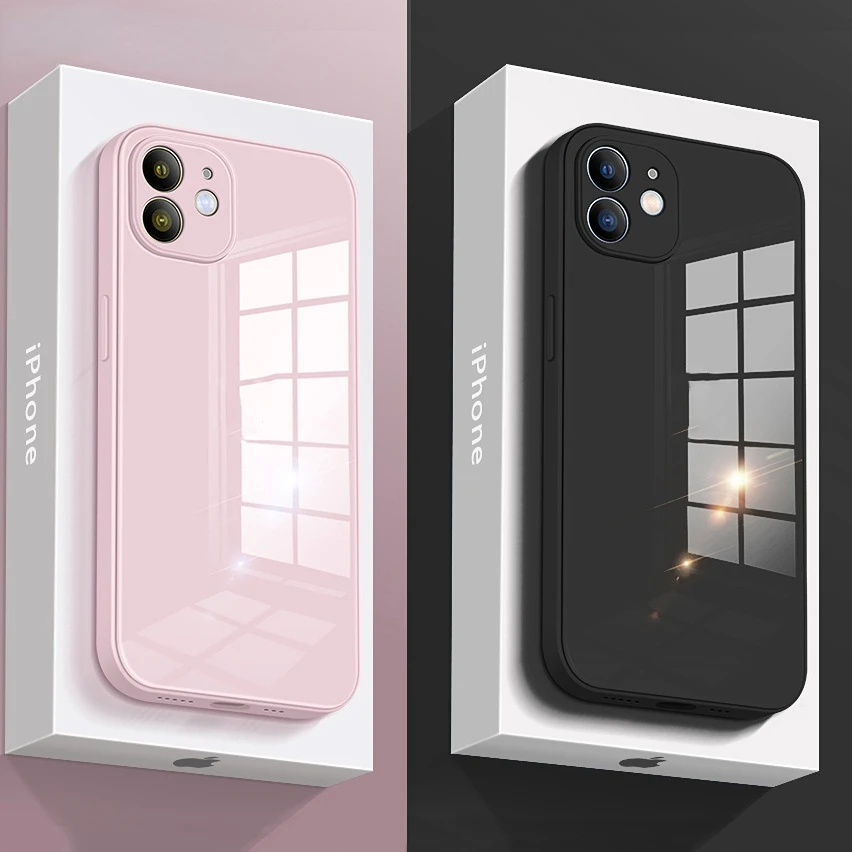 Original Square Tempered Glass Phone Case For iPhone 13 12 11 Pro Max Mini XR XS X 8 7 Plus SE 2020 Cover Shockproof Funda
Original Square Tempered Glass Phone Case For iPhone 13 12 11 Pro Max Mini XR XS X 8 7 Plus SE 2020 Cover Shockproof Funda