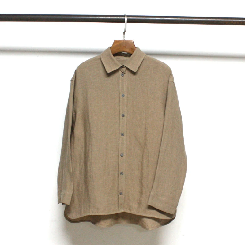 2023 Spring and Summer New Casual Loose Solid Color 100% Linen Women Shirt 
2023 Spring and Summer New Casual Loose Solid Color 100% Linen Women Shirt