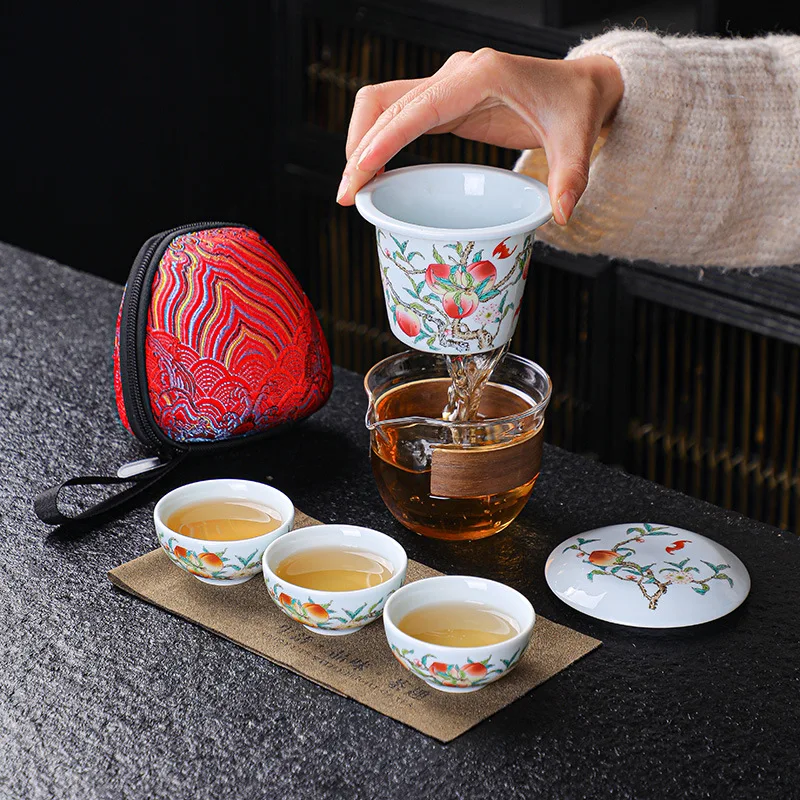 Travelling Tea Set Brings Bag Ceramic Teaware Glass Teapot With Crockery Teacups
Travelling Tea Set Brings Bag Ceramic Teaware Glass Teapot With Crockery Teacups