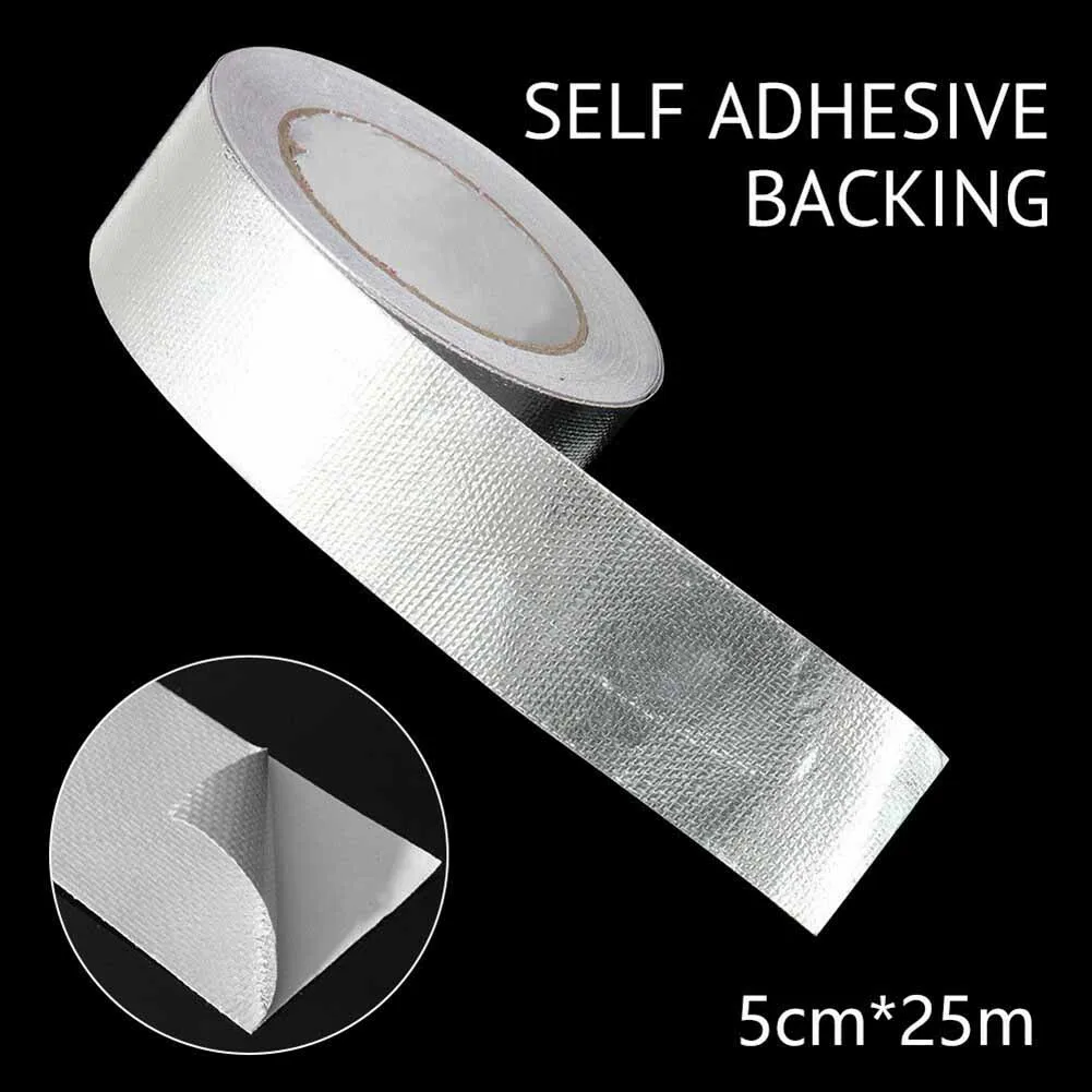 25Mx5cm Aluminium Exhaust Heat Shield Wrap Tape Resistant Back Adhensive For Car Pipe Heat Shield Tape Universal
25Mx5cm Aluminium Exhaust Heat Shield Wrap Tape Resistant Back Adhensive For Car Pipe Heat Shield Tape Universal