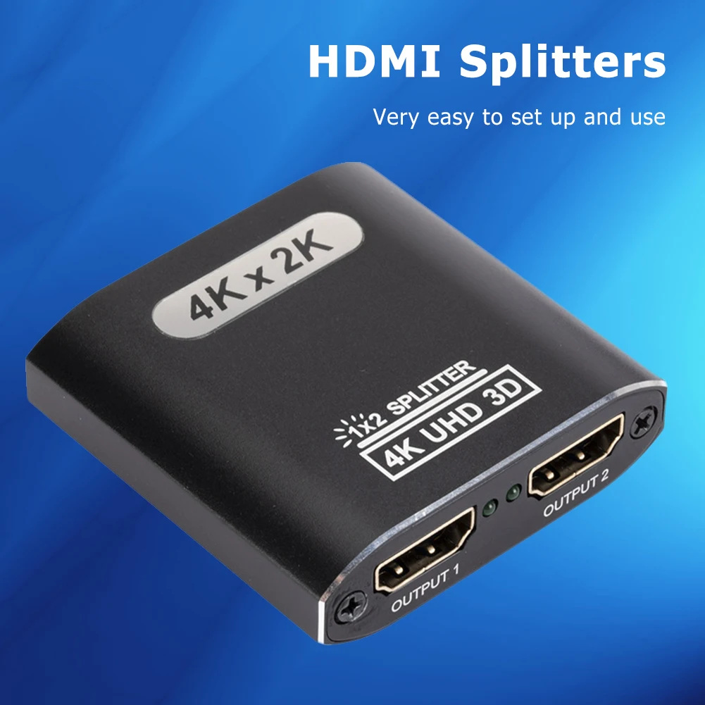 HDMI-Compatible 1 in 2 out Splitter 4K 3D UHD Projector PC HDTV Adapter Video Converter Connector Accessories
HDMI-Compatible 1 in 2 out Splitter 4K 3D UHD Projector PC HDTV Adapter Video Converter Connector Accessories