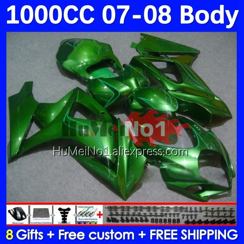 Bodywork For SUZUKI GSXR1000 K7 GSX-R1000 GSXR 1000 22No.69 1000CC GSXR-1000 green glossy GSX R1000 07 08 2007 2008 OEM Fairing
Bodywork For SUZUKI GSXR1000 K7 GSX-R1000 GSXR 1000 22No.69 1000CC GSXR-1000 green glossy GSX R1000 07 08 2007 2008 OEM Fairing