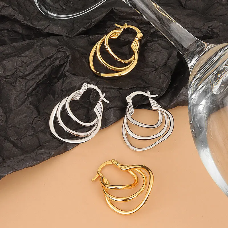925 Sterling Silver Hoop Earrings Charm Women Trendy Jewelry Multi Layered Hollow Lines Gold Color Earring Party Accessories
925 Sterling Silver Hoop Earrings Charm Women Trendy Jewelry Multi Layered Hollow Lines Gold Color Earring Party Accessories