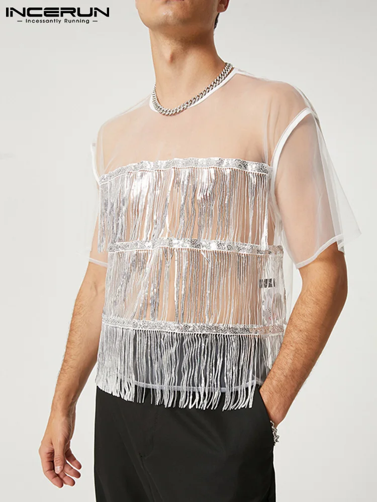 INCERUN Sexy Casual Tops Handsome Well Fitting Men's See-through Mesh Camiseta Fashion Male Tassel Short-sleeved T-shirts S-5XL
INCERUN Sexy Casual Tops Handsome Well Fitting Men's See-through Mesh Camiseta Fashion Male Tassel Short-sleeved T-shirts S-5XL