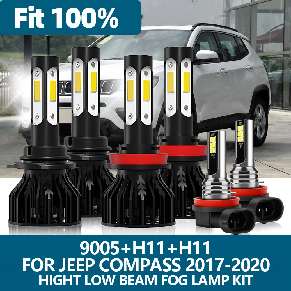 6Pcs LED Headlight H11 9005 HB3 H11 Car Light COB Chip High Low Beam Bulbs Fog Lamp Kit For Jeep Compass 2017 2018 2019 2020
6Pcs LED Headlight H11 9005 HB3 H11 Car Light COB Chip High Low Beam Bulbs Fog Lamp Kit For Jeep Compass 2017 2018 2019 2020