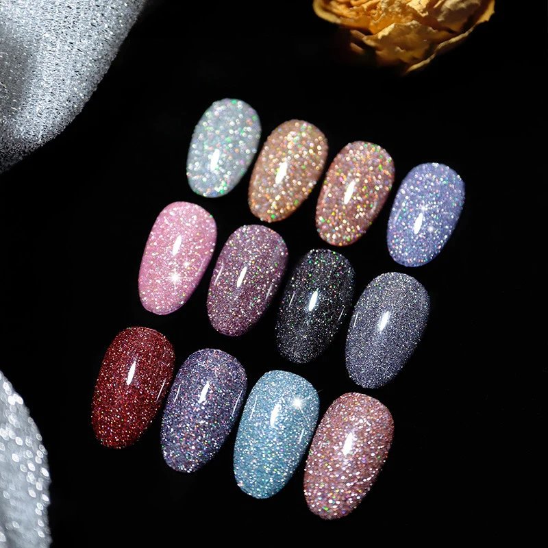 Nail Gel Polish Glitter Reflective Colorful Diamond Glue Sparkling Semi Permanent manicure Glue UV LED Gel Nail Art Varnish
Nail Gel Polish Glitter Reflective Colorful Diamond Glue Sparkling Semi Permanent manicure Glue UV LED Gel Nail Art Varnish