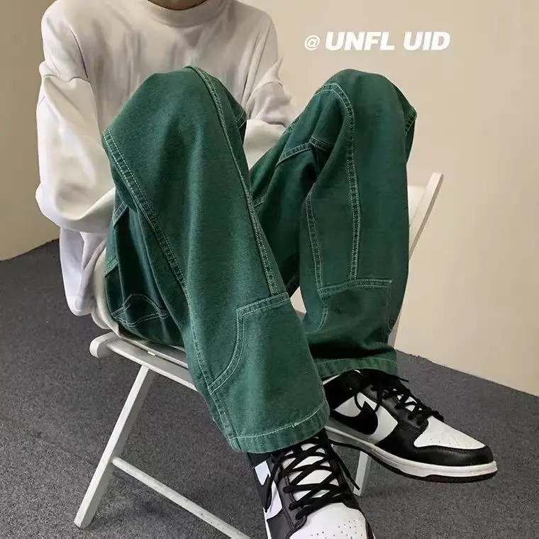 ZCSMLL Harajuku style street dark green jeans women's fashion ins loose straight wide leg pants floor pants autumn and winter
ZCSMLL Harajuku style street dark green jeans women's fashion ins loose straight wide leg pants floor pants autumn and winter