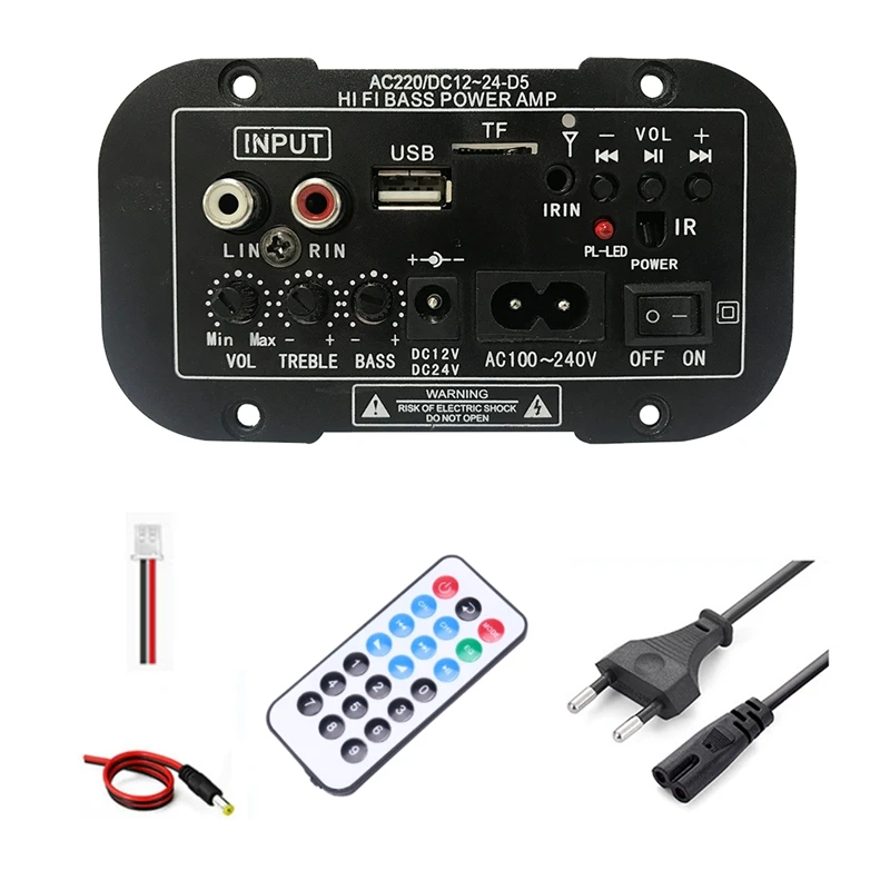 12V 24V Bluetooth Amplifier Board HIFI Bass Amplifier Board FM Subwoofer 30-120W For 10Inch Subwoofer Speaker Durable (EU Plug)
12V 24V Bluetooth Amplifier Board HIFI Bass Amplifier Board FM Subwoofer 30-120W For 10Inch Subwoofer Speaker Durable (EU Plug)