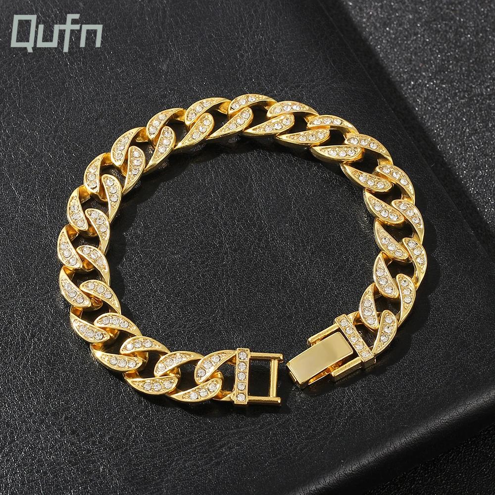 Europe And America Hip Hop Miami Cuba Bracelet 11MM Wrist Bracelets Gold Color Nightclub Rapper Jewelry
Europe And America Hip Hop Miami Cuba Bracelet 11MM Wrist Bracelets Gold Color Nightclub Rapper Jewelry
