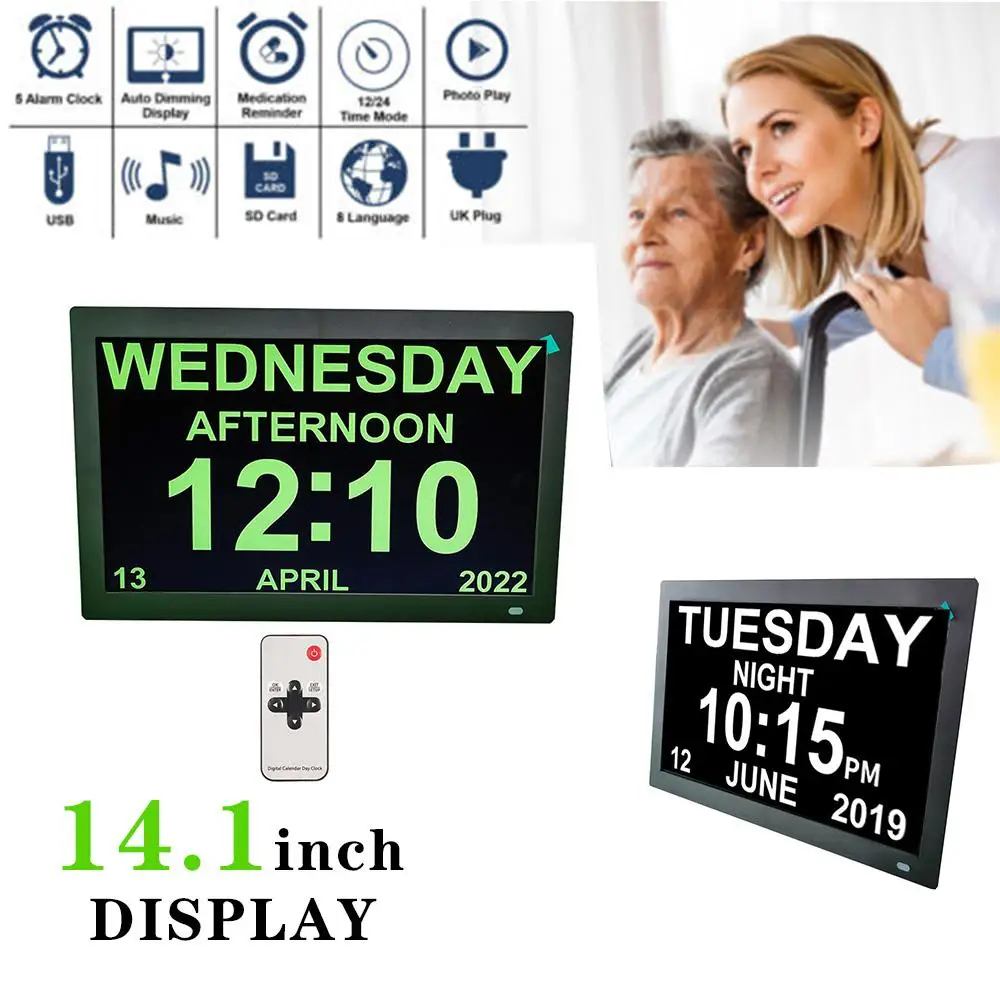 14.1-Inch Electronic Clock Smart Photo Frame 1366 x 768 Digital Picture Frame Alarm Bell For Elderly
14.1-Inch Electronic Clock Smart Photo Frame 1366 x 768 Digital Picture Frame Alarm Bell For Elderly