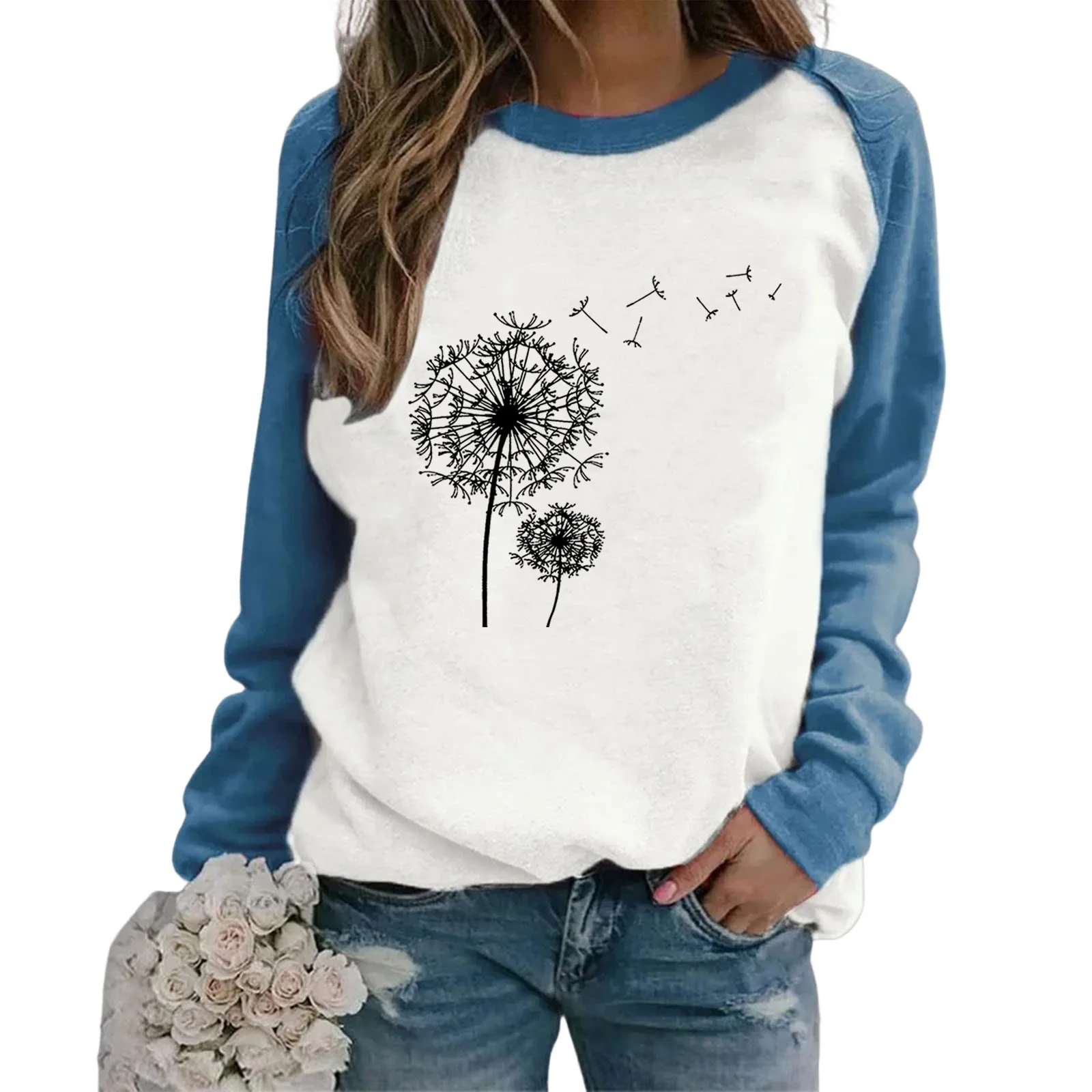 Casual Womens Dandelion Printing Sweatshirts Pullover Long Sleeve Crew Neck Tops For Women Hoodless Autumn Spring Streetwear
Casual Womens Dandelion Printing Sweatshirts Pullover Long Sleeve Crew Neck Tops For Women Hoodless Autumn Spring Streetwear