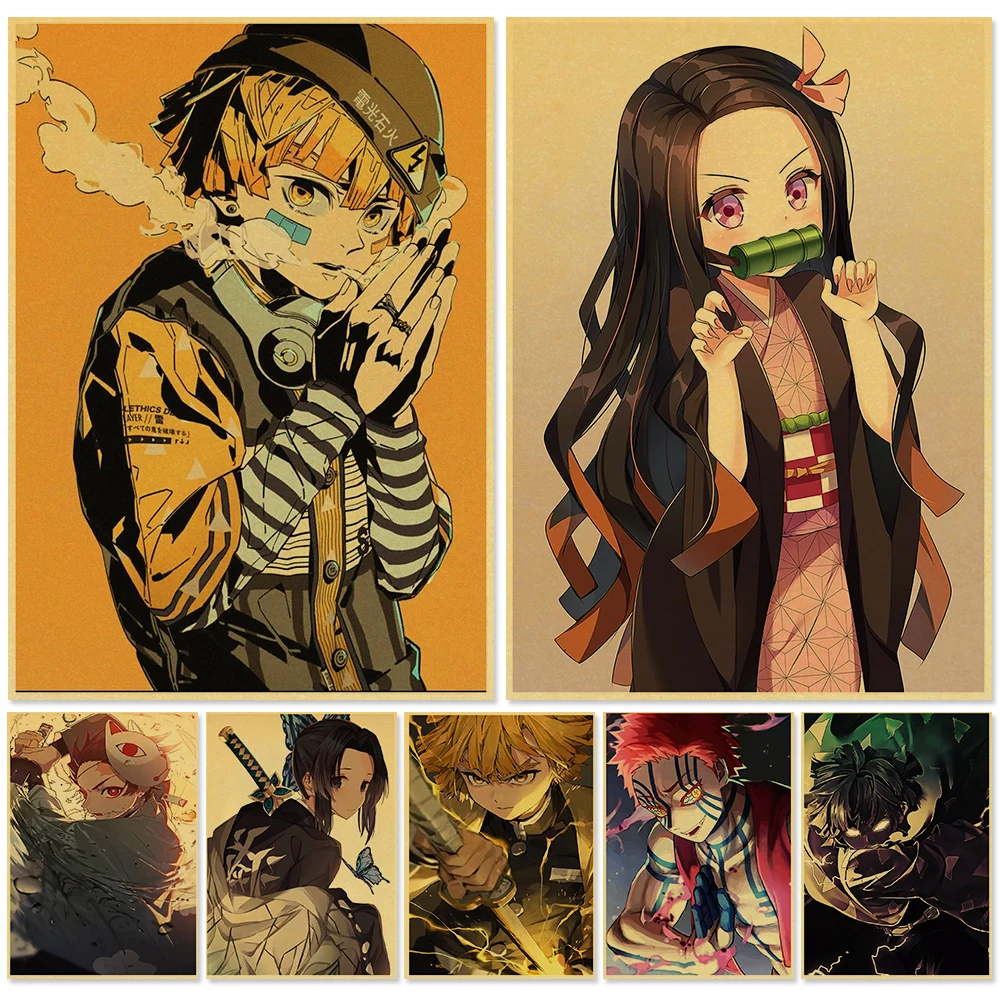 Anime Demon Slayer Kraft Paper Posters Kimetsu No Yaiba Tanjirou Nezuko Zenitsu Kyoujurou Wall Decor Poster Painting Pictures
Anime Demon Slayer Kraft Paper Posters Kimetsu No Yaiba Tanjirou Nezuko Zenitsu Kyoujurou Wall Decor Poster Painting Pictures