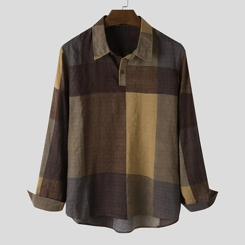 Trendy Men Spring Shirt Color Block Plaid Print Friendly to Skin Contrast Color Autumn Tops Autumn Shirt Men Autumn Shirt
Trendy Men Spring Shirt Color Block Plaid Print Friendly to Skin Contrast Color Autumn Tops Autumn Shirt Men Autumn Shirt