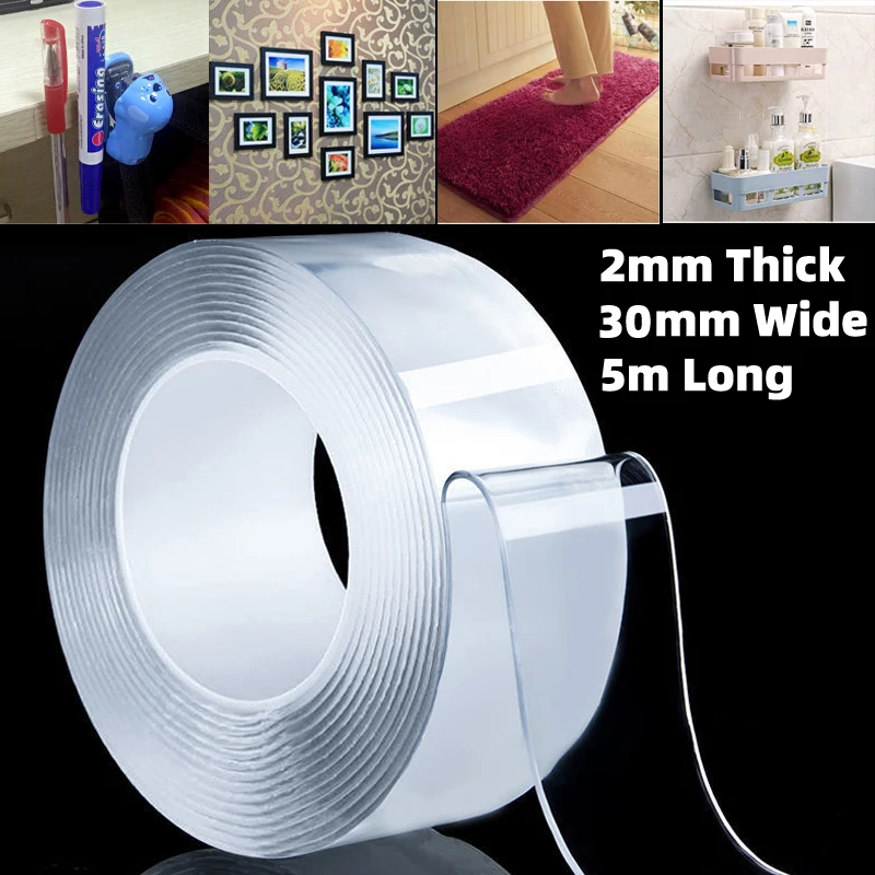 Tape Double Side Transparent Self-Adhesive Glue Stickers Reusable Waterproof Heavy Duty Strong Sticky Office School Home 
Tape Double Side Transparent Self-Adhesive Glue Stickers Reusable Waterproof Heavy Duty Strong Sticky Office School Home