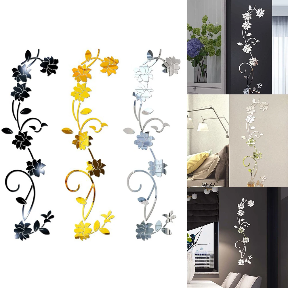 3D Mirror Wall Sticker Flower Art Removable Acrylic Mural Decal Home Room Decor Gold Silver Black Bedroom Bathroom Decoration
3D Mirror Wall Sticker Flower Art Removable Acrylic Mural Decal Home Room Decor Gold Silver Black Bedroom Bathroom Decoration