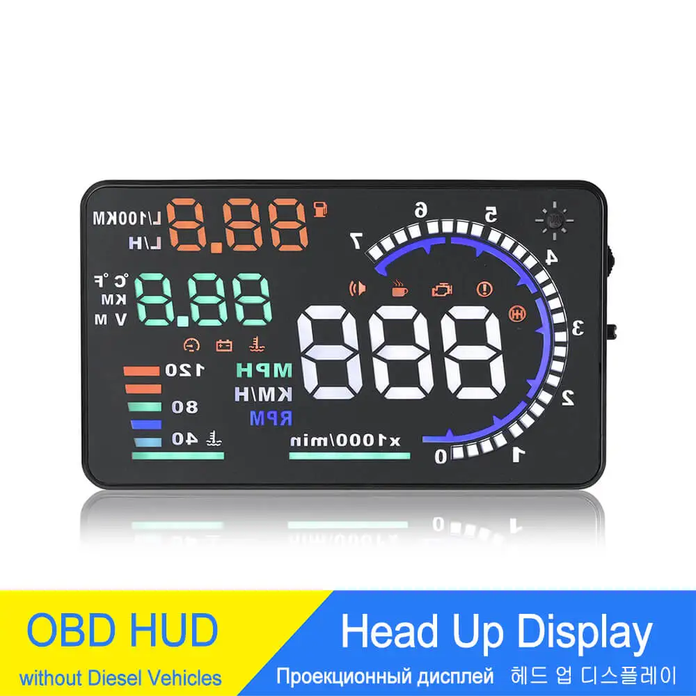 

5.5'' Windshield Projectors HUD Digital OBD2 LED Head Up Display Car Media Projector Auto Electronic Speedometer Voltage Alarm