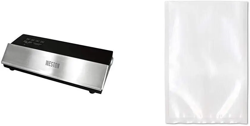 Advantage Vacuum Sealer, 11", Stainless Steel and Black & 8-by-12-Inch Vacuum-Sealer Food Bags, 100 Count (30-0101-W)
Advantage Vacuum Sealer, 11", Stainless Steel and Black & 8-by-12-Inch Vacuum-Sealer Food Bags, 100 Count (30-0101-W)
