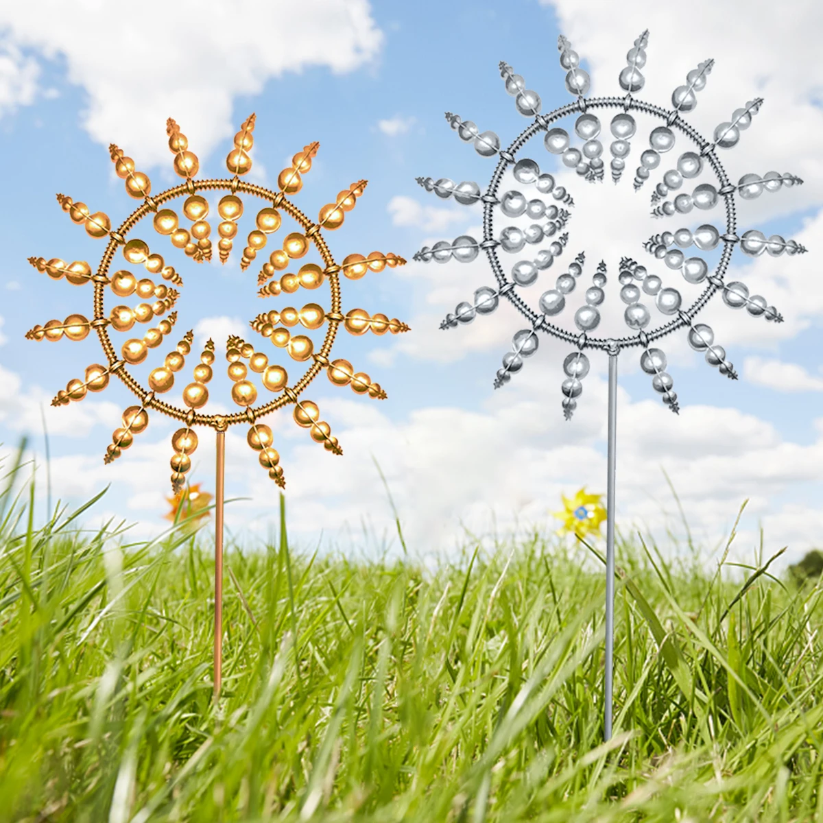 Kinetic Windmill Unique and Magical Metal Windmill Outdoor Dynamic Gyro Spinner for Courtyard Garden Lawn Garden Decoration
Kinetic Windmill Unique and Magical Metal Windmill Outdoor Dynamic Gyro Spinner for Courtyard Garden Lawn Garden Decoration