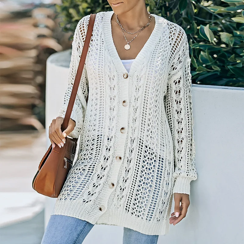 Autumn and Winter New Knitted Top Women's Solid Color All-match Loose Mid-length Cardigan Sweater Women Loose Knitting Jacket
Autumn and Winter New Knitted Top Women's Solid Color All-match Loose Mid-length Cardigan Sweater Women Loose Knitting Jacket