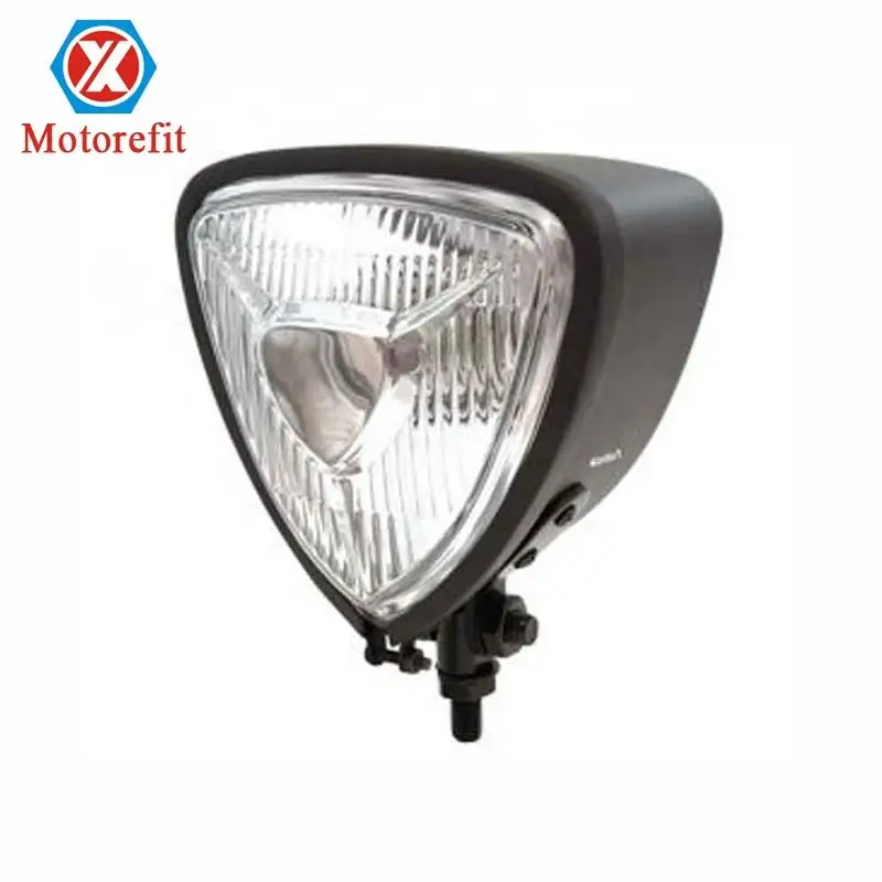 RTS Triangle Bottom Mount Halogen Motorcycle Headlight Matte with Clear Lens Heavy Duty Halogen Motorcycle Headlight Assembly
RTS Triangle Bottom Mount Halogen Motorcycle Headlight Matte with Clear Lens Heavy Duty Halogen Motorcycle Headlight Assembly