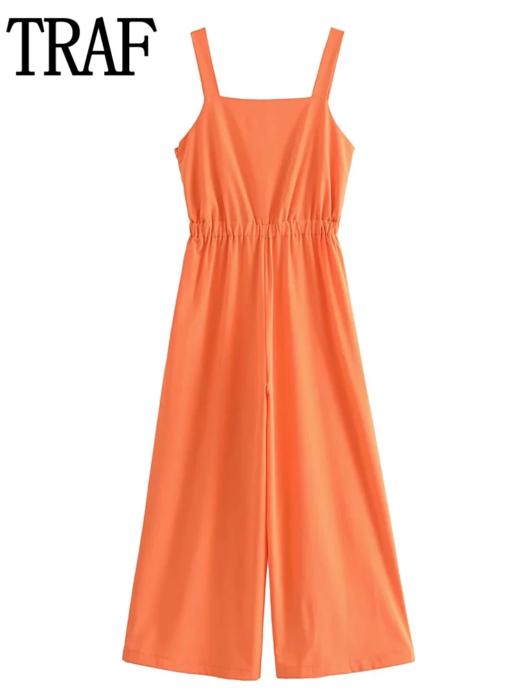 TRAF Female Jumpsuit Orange Long Jumpsuit Woman 2022 Summer Cut Out Wide Leg Jumpsuit Women Suspender Pants Vacation Outfits
TRAF Female Jumpsuit Orange Long Jumpsuit Woman 2022 Summer Cut Out Wide Leg Jumpsuit Women Suspender Pants Vacation Outfits