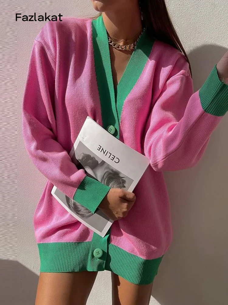 Loose Patchwork Knitwear Winter 2022 Women Cardigans Tops Oversized Long Sleeve Y2K V Neck Sweater Casual Fashion Tops Korean
Loose Patchwork Knitwear Winter 2022 Women Cardigans Tops Oversized Long Sleeve Y2K V Neck Sweater Casual Fashion Tops Korean