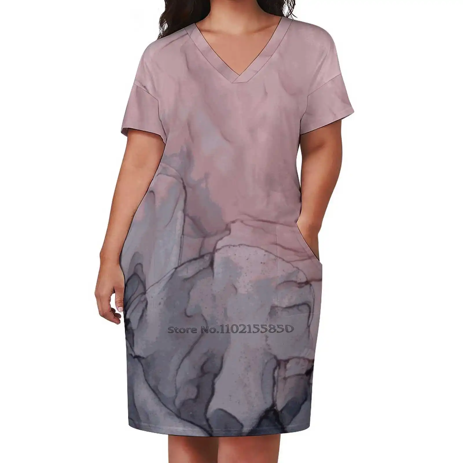Blush And Gray Flowing Ombre Abstract 1 Loose Pocket Dress Women'S Printed Dresses V Neck Casual Dress New Design Ink
Blush And Gray Flowing Ombre Abstract 1 Loose Pocket Dress Women'S Printed Dresses V Neck Casual Dress New Design Ink