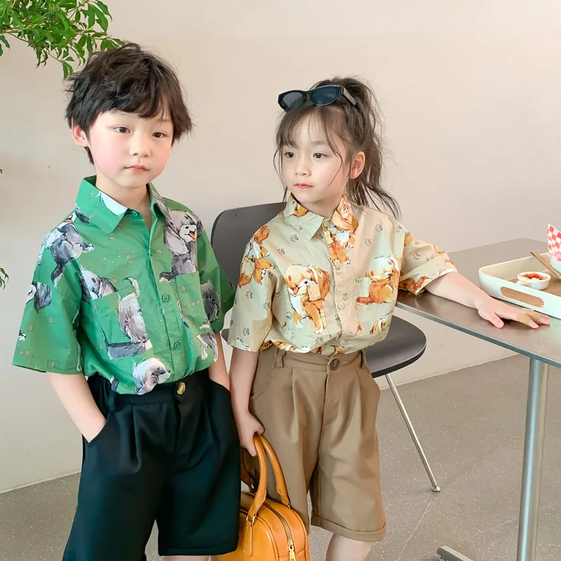 2022 Summer fashion boys and girls dog printed Holiday style T-shirt Unisex cotton loose short sleeve Tops
2022 Summer fashion boys and girls dog printed Holiday style T-shirt Unisex cotton loose short sleeve Tops