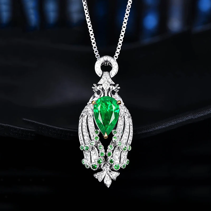 Foydjew Designer High-end Jewelry Simulation Columbia Emerald Pendant Necklaces For Women Peacock Green Gemstone Necklace
Foydjew Designer High-end Jewelry Simulation Columbia Emerald Pendant Necklaces For Women Peacock Green Gemstone Necklace