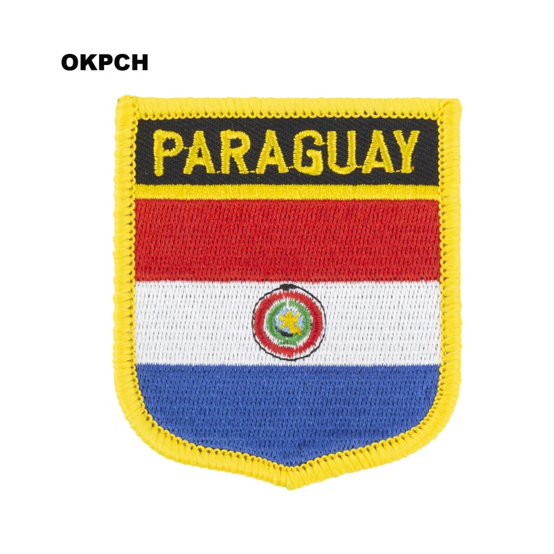 Paraguay Flag Shield Shape Iron on Embroidery Patches Saw on Transfer Patches Sewing Applications for Clothes Back Pack Cap
Paraguay Flag Shield Shape Iron on Embroidery Patches Saw on Transfer Patches Sewing Applications for Clothes Back Pack Cap