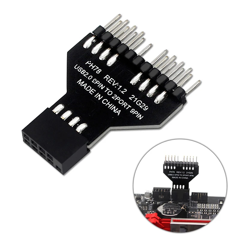 Motherboard USB2.0 9PIN To Dual 9PIN Interface Hub Cable Adapter Fan Splitter Mainboard Front Panel Plug Connector
Motherboard USB2.0 9PIN To Dual 9PIN Interface Hub Cable Adapter Fan Splitter Mainboard Front Panel Plug Connector