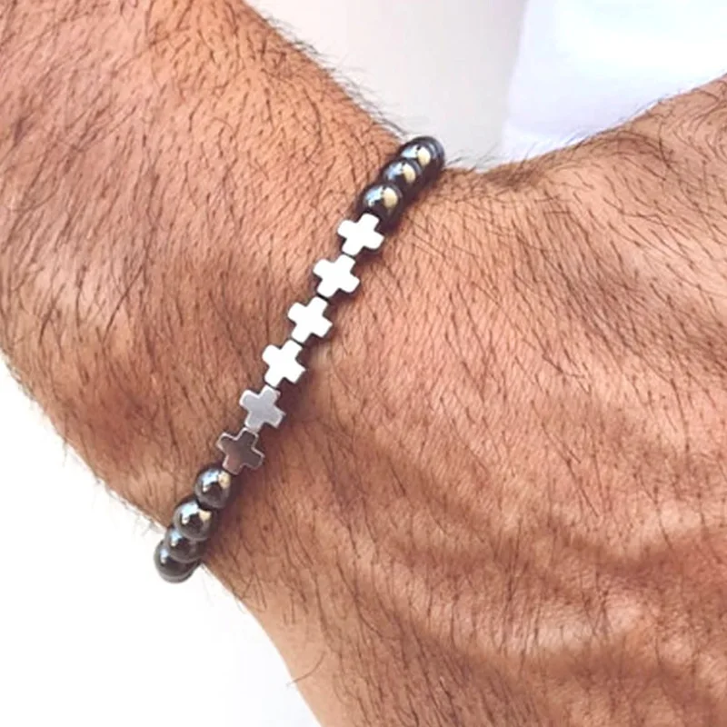 Hot Sale Simple Cross Beaded Bracelets For Men MultiColor Natural Stone Handmade Elastic Adjustable Bangles Fashion Jewelry Gift
Hot Sale Simple Cross Beaded Bracelets For Men MultiColor Natural Stone Handmade Elastic Adjustable Bangles Fashion Jewelry Gift