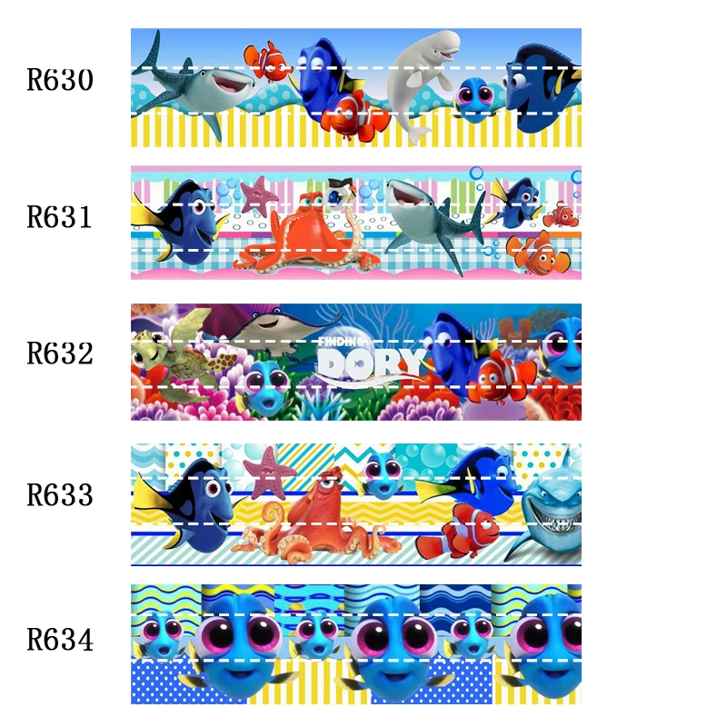 

50 yard Cartoon character 7/8inch 1inch 1.5inch 2inch 3inch printed dory grosgrain ribbon R634