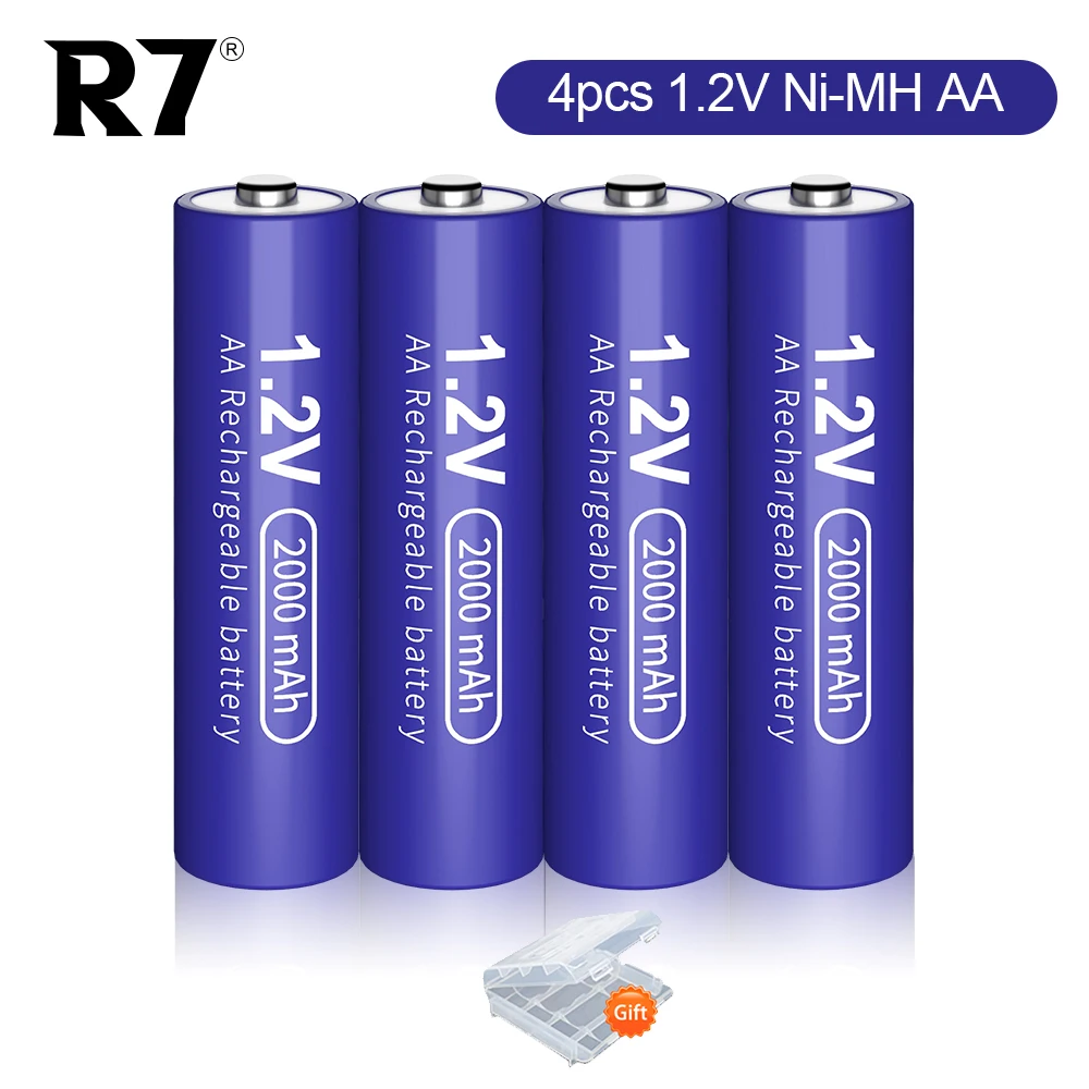 

4pcs 1.2V AA Rechargeable Battery 2000mAh Ni MH 2A Pre-charged Bateria low self discharge AA Batteries for Toy Camera