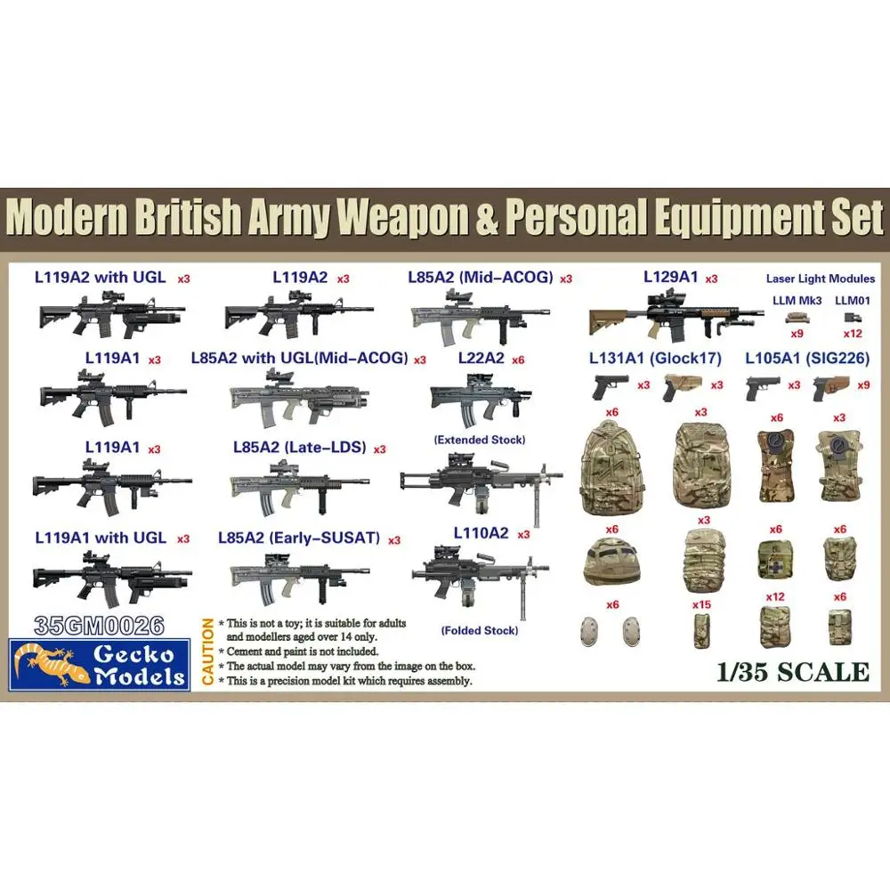 Gecko Models 35GM0026 1/35 British Weapon & Personal Equipment Set - Scale Model Kit
Gecko Models 35GM0026 1/35 British Weapon & Personal Equipment Set - Scale Model Kit