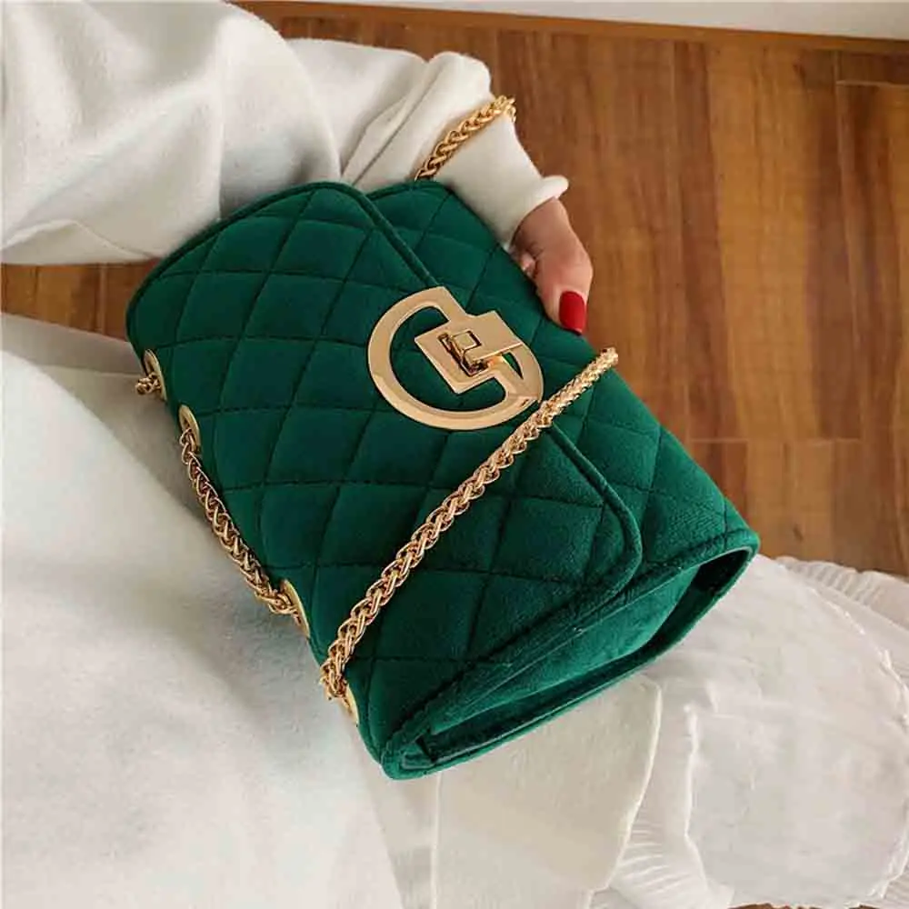 Fashion Women Velvet Leather Handbag Luxury Designer Bag Chains Shoulder Messenger Bag with Hasp Purses Sac A Main 2022 New
Fashion Women Velvet Leather Handbag Luxury Designer Bag Chains Shoulder Messenger Bag with Hasp Purses Sac A Main 2022 New
