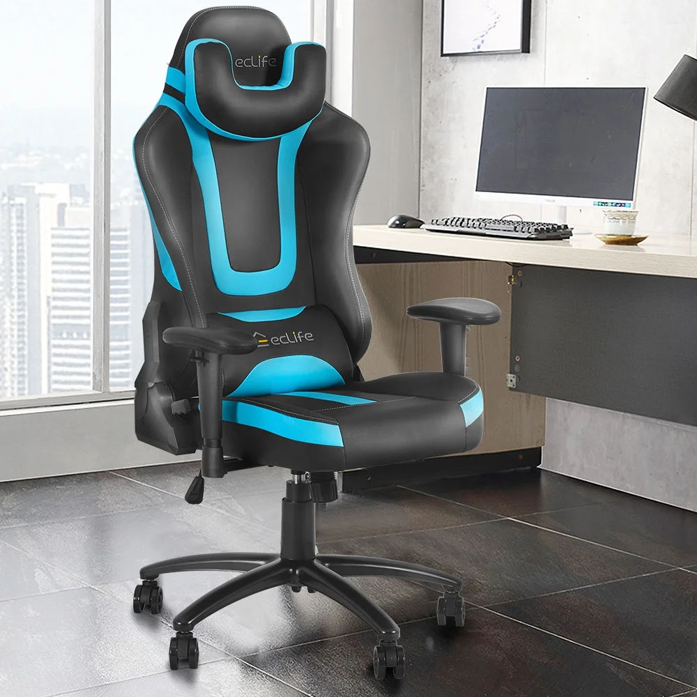 Gaming Chair Office Chair Living Room Bedroom 360 Degree Swivel Roller Upholstered High Elastic Sponge Leather Comfortable Blue
Gaming Chair Office Chair Living Room Bedroom 360 Degree Swivel Roller Upholstered High Elastic Sponge Leather Comfortable Blue