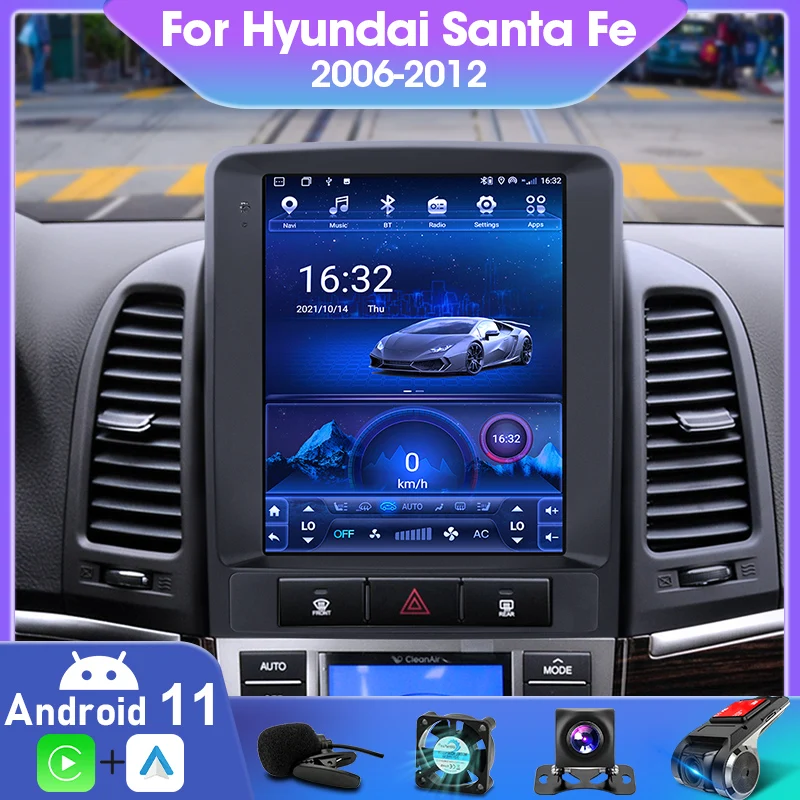 Автомагнитола 2 Din Android 10 мультимедийный видеоплеер для Hyundai Santa Fe 2006-2012