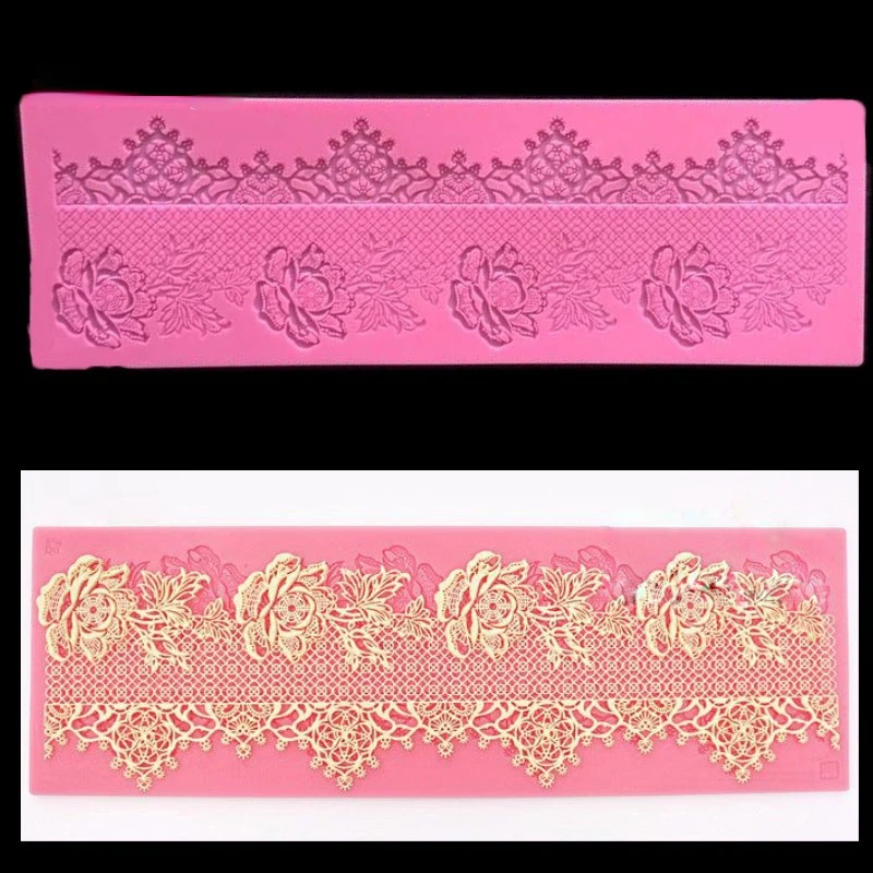 Lace Rose Wedding Cake Silicone Beautiful Flower Lace Fondant Mold Mousse Sugarcraft Icing Mat Pad Pastry Baking Tool 
Lace Rose Wedding Cake Silicone Beautiful Flower Lace Fondant Mold Mousse Sugarcraft Icing Mat Pad Pastry Baking Tool